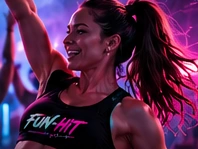 Una clase de baile con luces neón