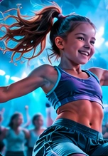 Niña bailando en una propuesta de movimiento y juego
